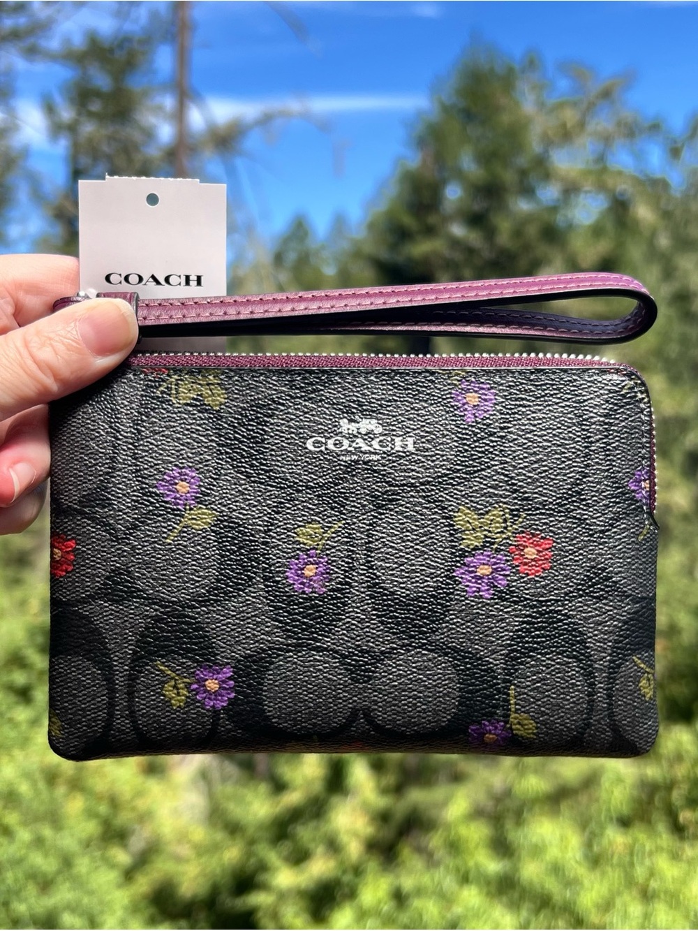 COACH Corner Zip Wristlet Wallet Limited Edition Country Floral Print CM867 NWT